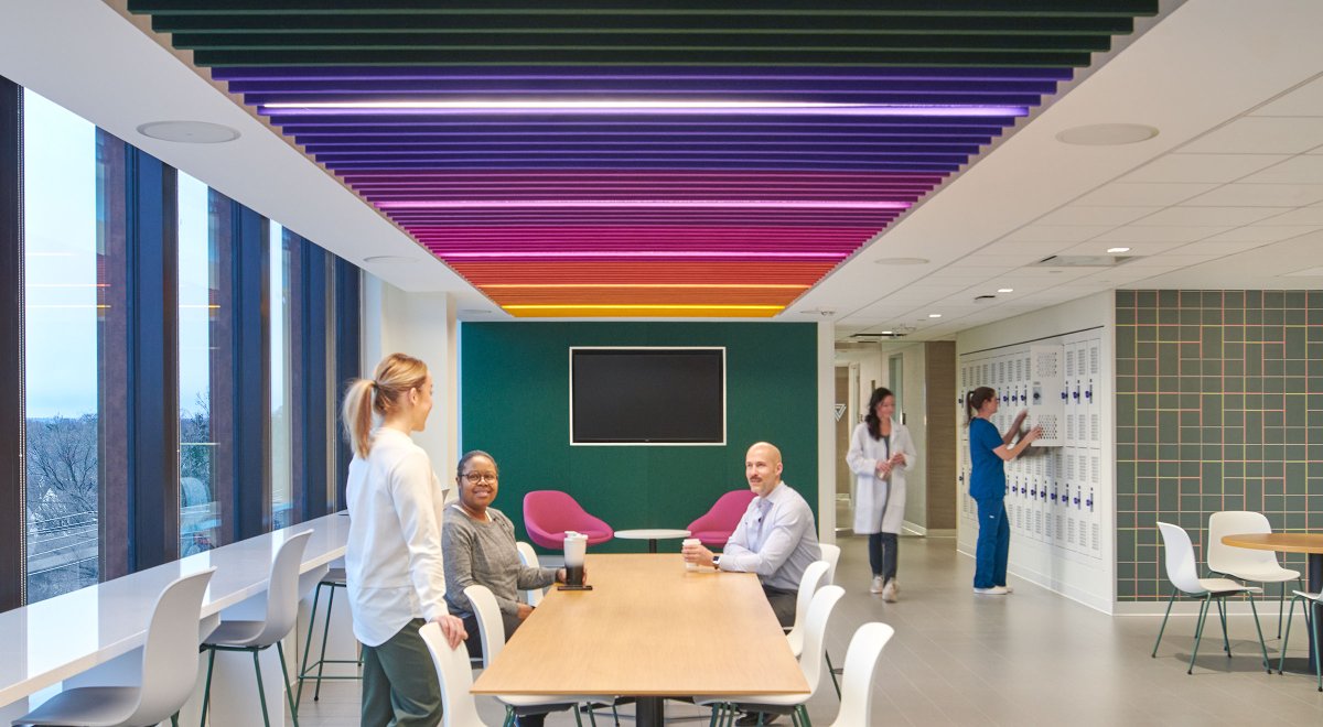 acoustic baffles over dining table