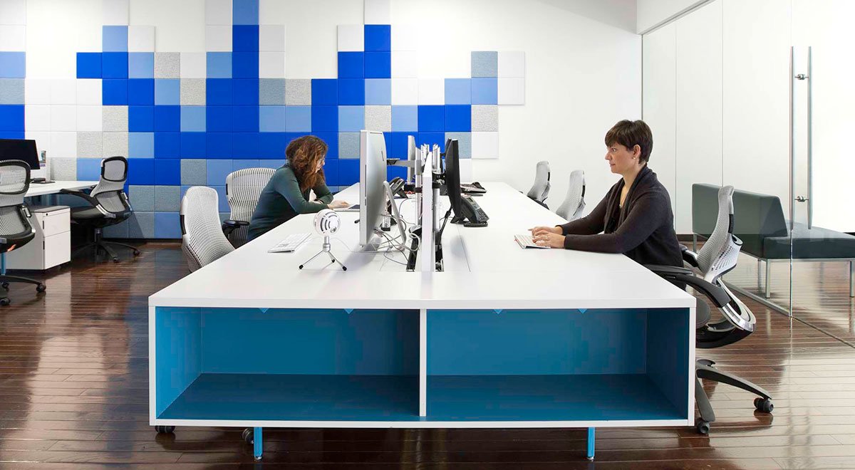 Dailymotion with blue felt wallcovering