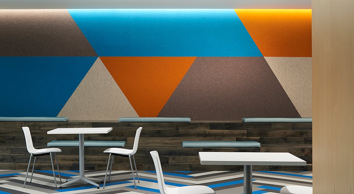 Custom felt wall at Financial Information and Analytics Corporation