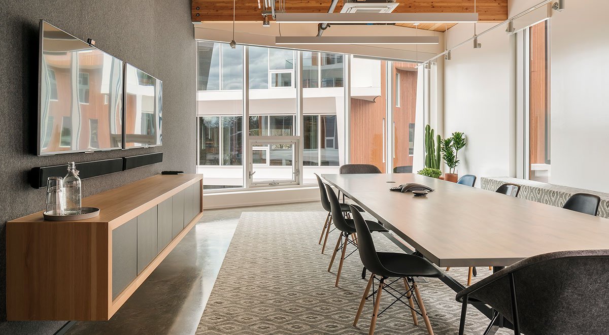 Instrument shared workspace with table and chairs