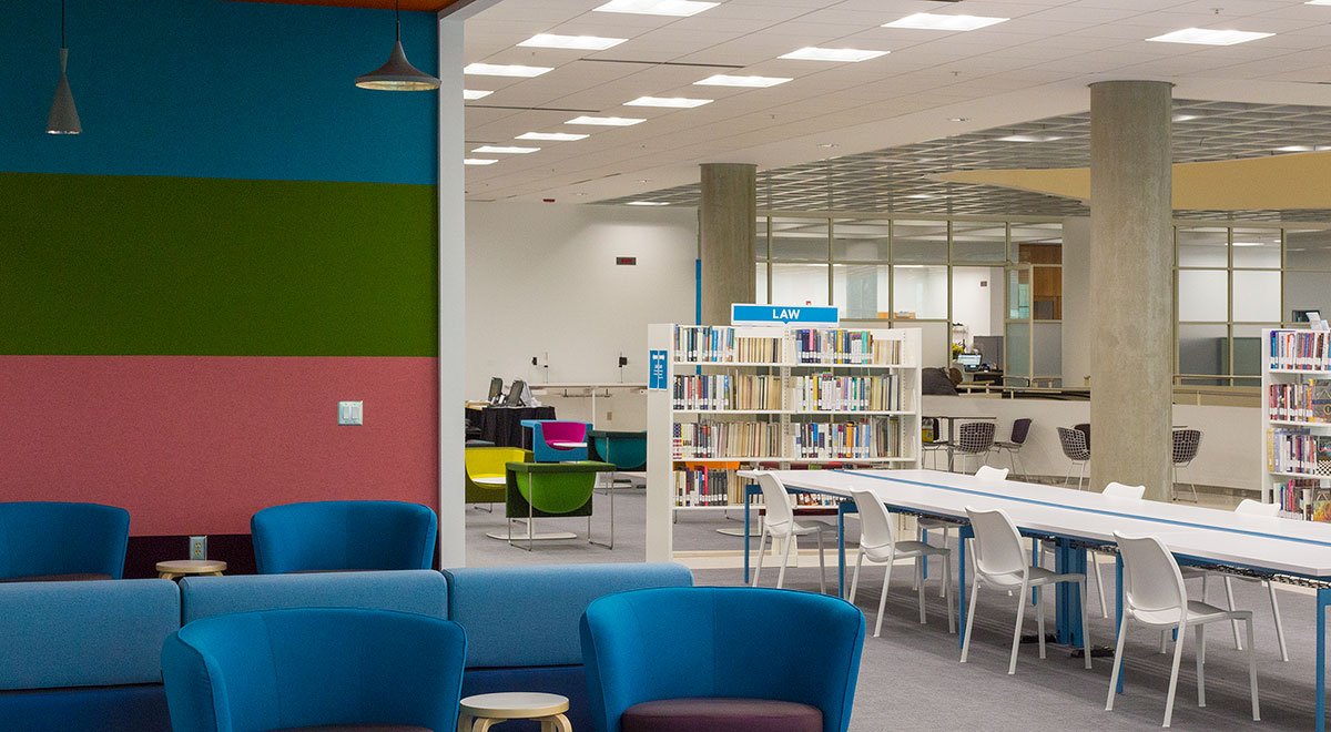 Richland Library with multi-color wall 