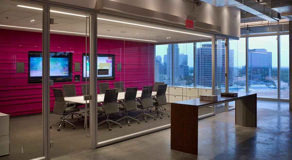 JWT Atlanta space with pink wall installation