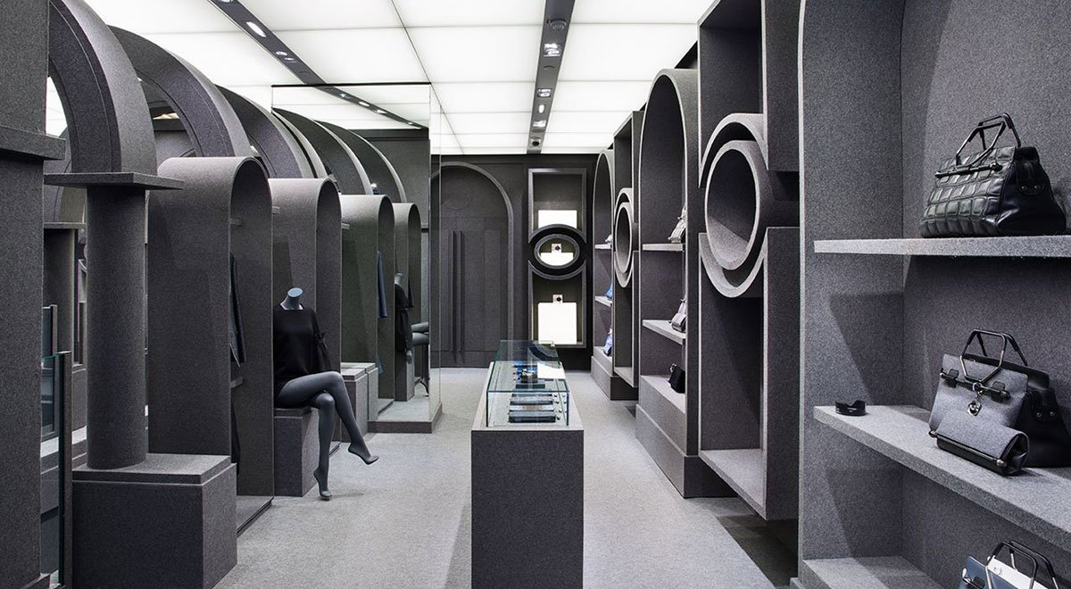 Viktor & Rolf retail space with felt walls