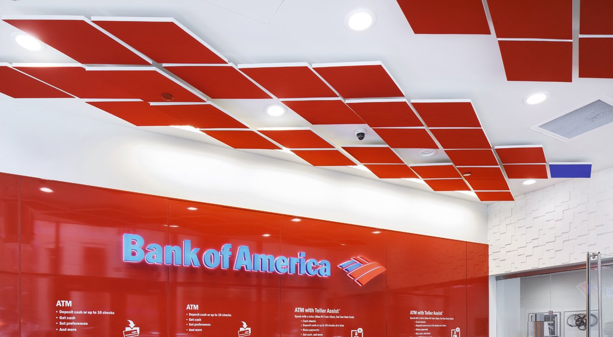 Bank of America Wall Street with custom ceiling 