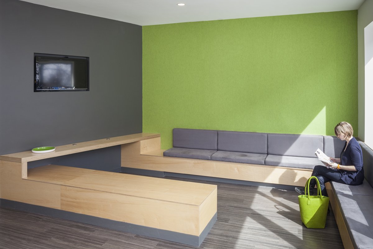 Greater Boston Orthodontics with green felt wall detail