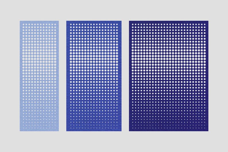 Dot Hanging Panel Diagrams in blue