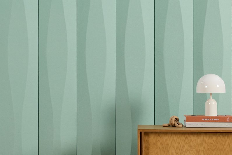 Mesa in 575 Salbei with Credenza and Lamp