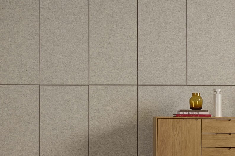 Sould + Felt Wall behind credenza